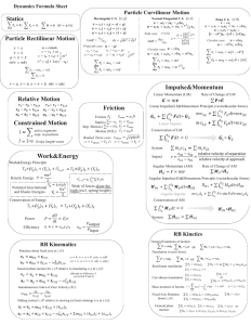 Engineering Dynamics Formula Sheet & Diagram Guide