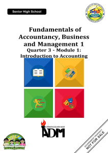 Fundamentals of Accountancy, Business & Management 1: Intro to Accounting