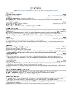 Seya Makin Resume - Computer Engineering Student