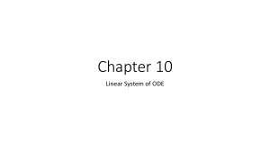 Chapter 10: Linear System of ODE