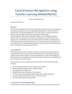Facial Emotion Recognition with MobileNetV2