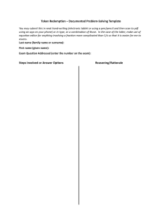 Token Redemption Problem-Solving Template