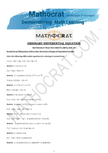 Hoja de Pr&aacute;ctica EDO: Soluciones en Forma Normal