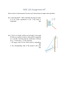 MSE 103 Assignment #7: Statics Problems