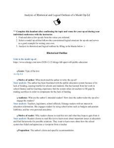 Rhetorical & Logical Analysis of Model Op-Ed Handout