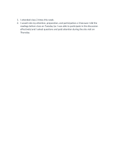 Class Attendance and Participation Reflection