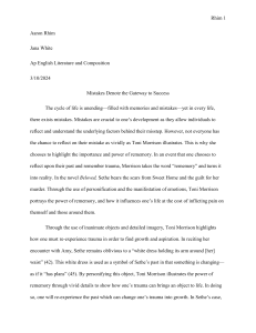 Rememory in Morrison's Beloved Essay