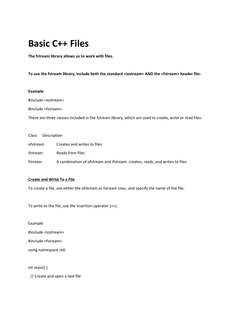 Basic C++ File Handling Tutorial