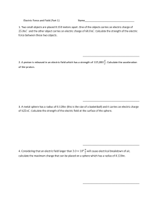 Electric Force and Field Worksheet - High School Physics Problems