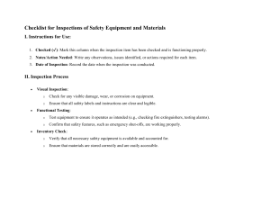 Safety Equipment Inspection Checklist for Medical Facilities