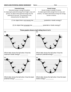 Kinetic and Potential Energy Worksheet