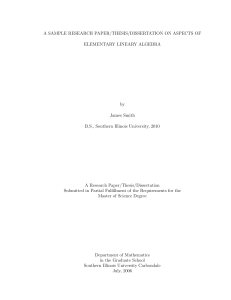 Sample Thesis on Elementary Linear Algebra
