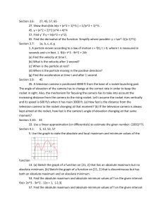 Calculus Problem Set: Derivatives, Motion, Related Rates