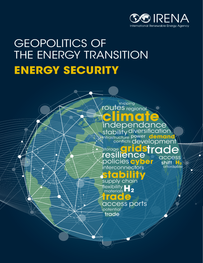 Geopolitics of the Energy Transition: Energy Security Report