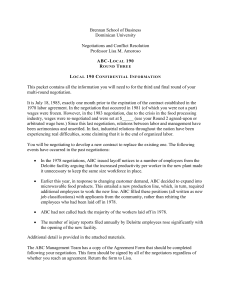 Labor Negotiation Case Study ABC Local 190