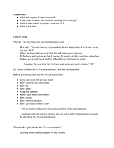 Lesson Plan: God's Law and Commandments