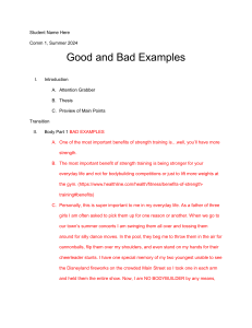 Good and Bad Examples: Strength Training Writing Guide