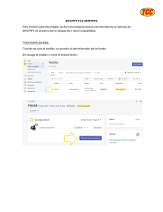Manual de Env&iacute;o TCC para Shopify