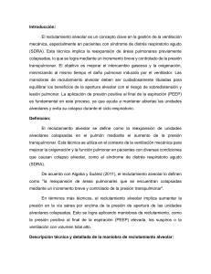 Reclutamiento Alveolar en Ventilaci&oacute;n Mec&aacute;nica