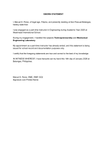 Sworn Statement of Engineering Instructor Employment