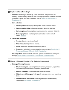 Intro to Marketing: 4 Ps & Consumer Behavior