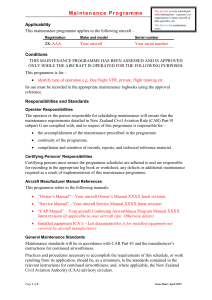 Aircraft Maintenance Programme: CAR Part 91 Compliance Guide