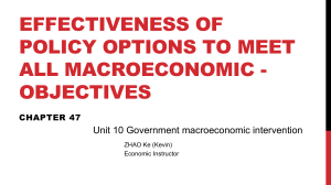 Effectiveness of Macroeconomic Policy Options