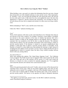 How to Brief a Case Using the IRAC Method