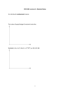 ECO 200 Lecture 6: Skeletal Notes on Labour Supply