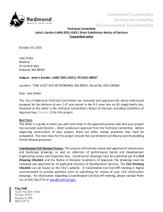 Jutta's Garden Short Subdivision Notice of Decision Redmond