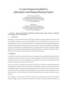 Railway Blocking Optimization ILP Model