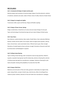 MD Syllabus: Machine Design