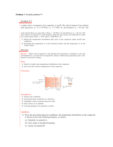 Heat Transfer Example: Composite Wall with Internal Heat Generation