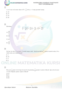 Matematika Namunaviy Testlari