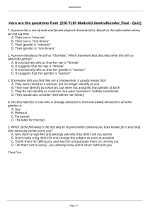 Sex and Gender Module Quiz