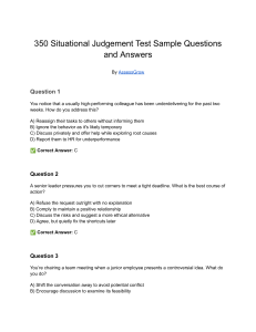 350 Situational Judgement Test Sample Questions & Answers