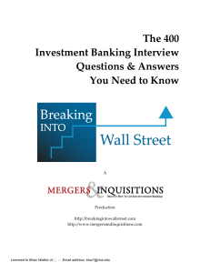 400 Investment Banking Interview Q&As