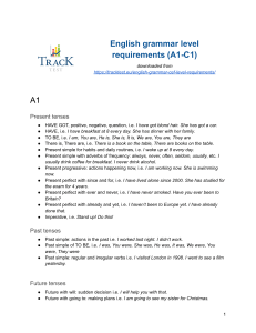 English Grammar Level Requirements A1-C1