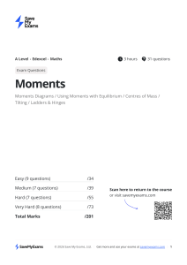 A Level Edexcel Maths Moments Exam Questions