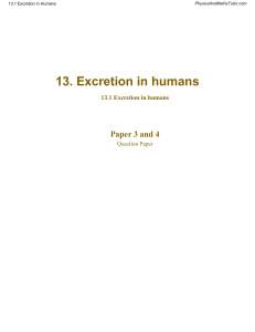 Biology Exam Paper: Excretion in Humans (Core & Extended)