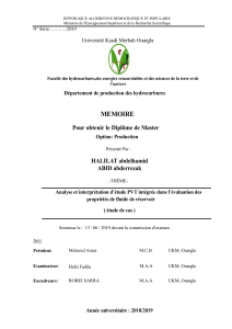 &Eacute;tude PVT Fluides de R&eacute;servoir | M&eacute;moire Master