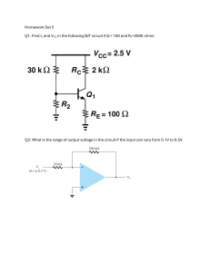 Homework Set 5: Electronics Circuit Analysis