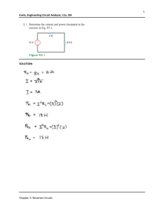 Engineering Circuit Analysis: Resistive Circuits Problem Solutions