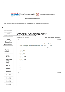 Computer Vision Week 6 Assignment 6 Eigenvalues Problem
