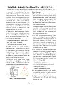 Relief Valve Sizing for Two Phase Flow &ndash; API 520 Part 1