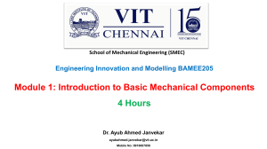 Engineering Innovation and Modelling: Mechanical Components