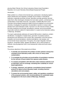 A-Level Chemistry SBA: Reducing Water Pollution via Precipitation