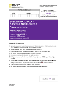 2022 Polish Matura English Exam Sample Paper