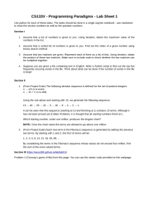 CS133V Programming Paradigms Lab Sheet 1