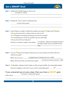 Set a SMART Goal Worksheet
